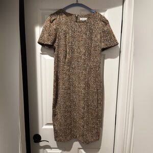 Calvin Klein Brown Tweed Midi Dress